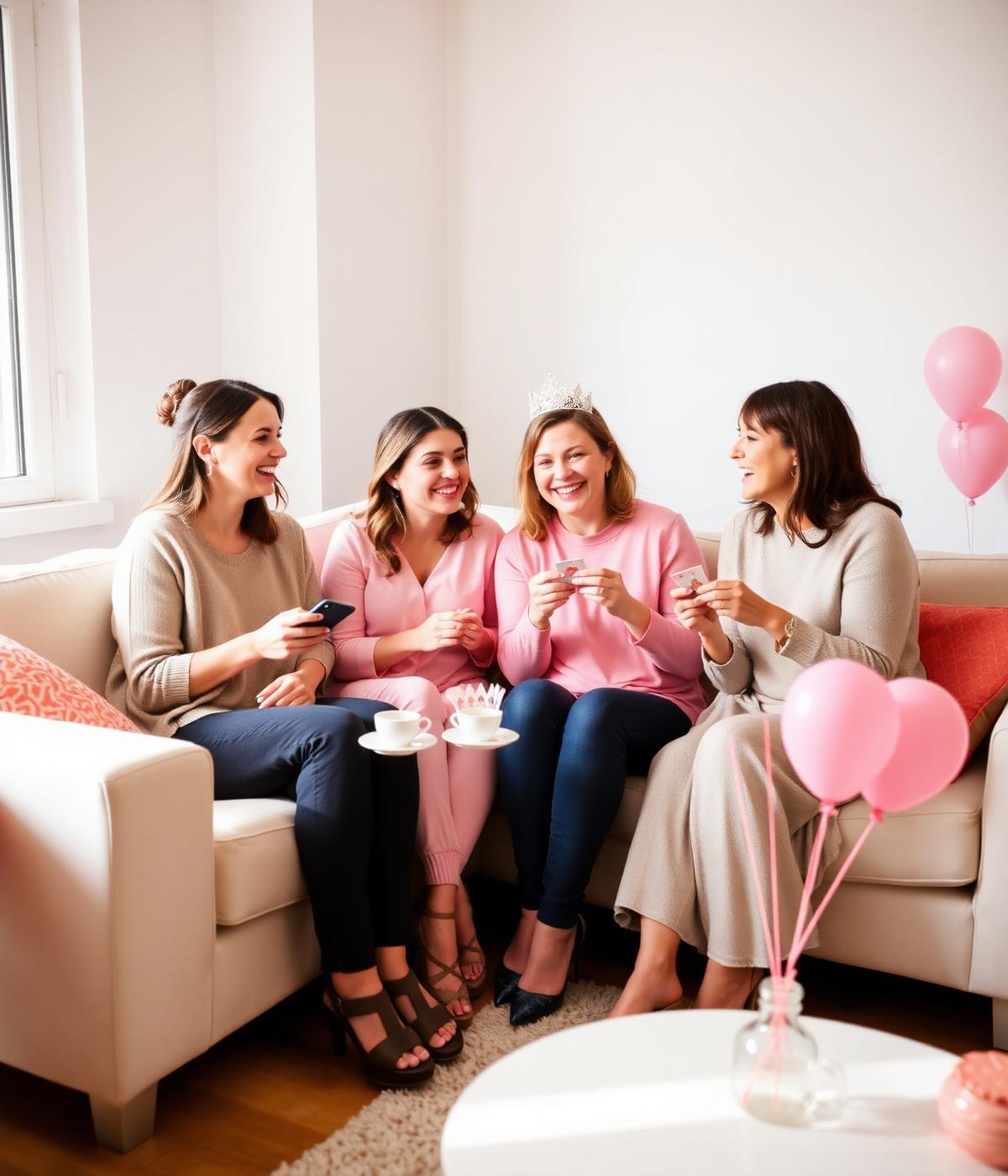 Gruppo di amiche a un addio al nubilato